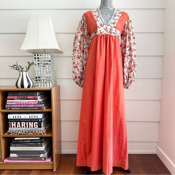 Vintage Dresses & Skirts - Vintage 1970s Prairie Dress by Marianne Boho Cottage 70s